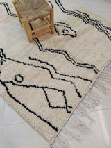 MyTindy Moroccan rug Beni Ouarain rug 5x8 ft Handmade rug Berber rug, view 3