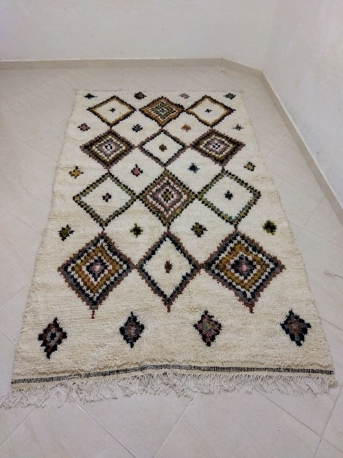 MyTindy Moroccan rug Beni Ouarain rug 5x8 ft Handmade rug Berber rug