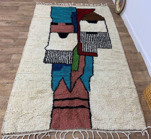 MyTindy Moroccan rug Style Azilal rug 5x8 ft Handmade rug Berber rug