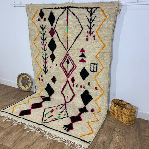 MyTindy Moroccan rug Style Azilal rug 5x8 ft Handmade rug Berber rug