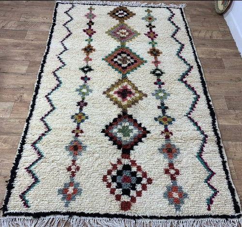 MyTindy Moroccan rug Style Azilal rug 5x8 ft Handmade rug Berber rug