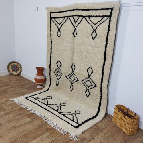MyTindy Moroccan rug Beni Ouarain rug 5x8 ft Handmade rug Berber rug