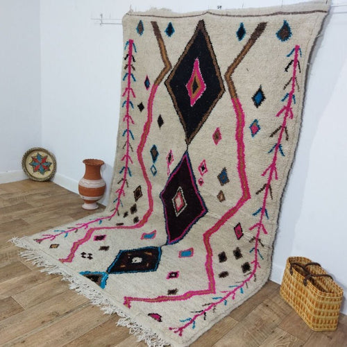 MyTindy Authentic Moroccan rug Style Azilal rug 5x8 ft Handmade rug Berber rug
