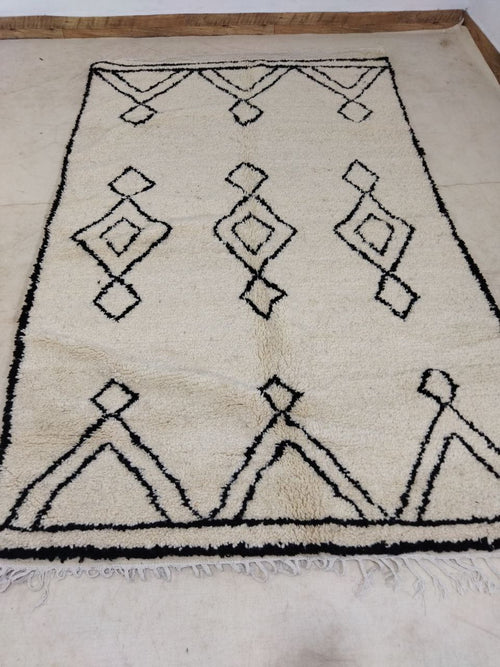 MyTindy Moroccan rug Beni Ouarain rug 5x8 ft Handmade rug Berber rug
