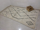 MyTindy Moroccan rug Beni Ouarain rug 5x8 ft Handmade rug Berber rug, view 2