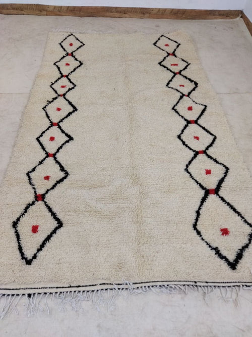 MyTindy Moroccan rug Beni Ouarain rug 5x8 ft Handmade rug Berber rug