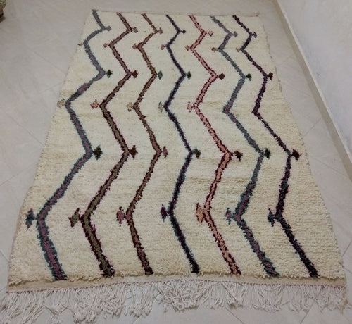 MyTindy Moroccan rug Beni Ouarain rug 5x8 ft Handmade rug Berber rug