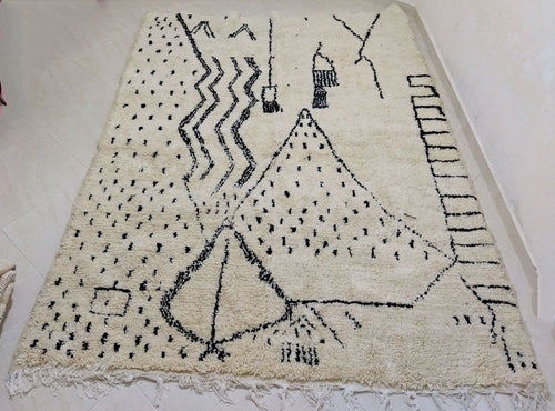 MyTindy Moroccan rug Beni Ouarain rug 6x8 ft Handmade rug Berber rug