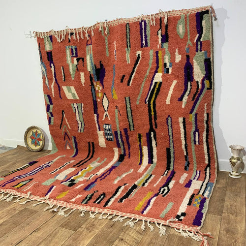 MyTindy Moroccan rug Style Azilal rug 7x9 ft Handmade rug Berber rug