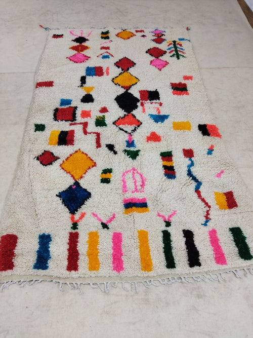 MyTindy Moroccan rug Style Azilal rug 3x5 ft Handmade rug Berber rug