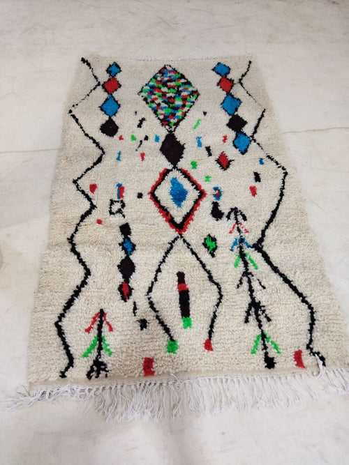 MyTindy Moroccan rug Style Azilal rug 3x5 ft Handmade rug Berber rug