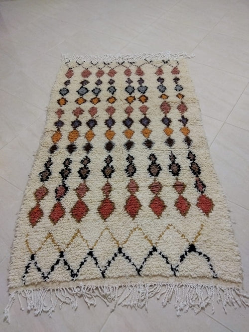 MyTindy Moroccan rug Style Azilal rug 3x5 ft Handmade rug Berber rug