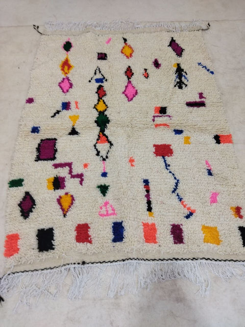 MyTindy Moroccan rug Style Azilal rug 3x5 ft Handmade rug Berber rug