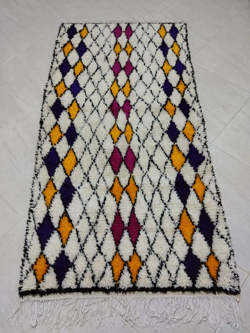 MyTindy Moroccan rug Style Azilal rug 3x6 ft Handmade rug Berber rug