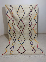 MyTindy Moroccan rug Style Azilal rug 4x5 ft Handmade rug Berber rug, view 6