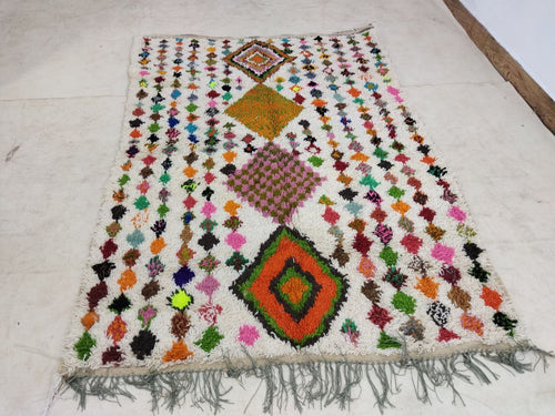 MyTindy Moroccan rug Style Azilal rug 4x6 ft Handmade rug Berber rug