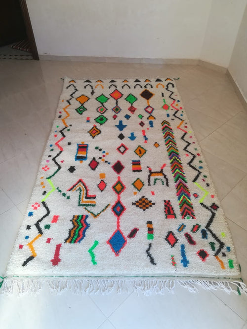 MyTindy Moroccan rug Style Azilal rug 4x8 ft Handmade rug Berber rug