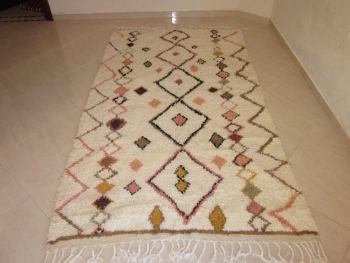 MyTindy Moroccan rug Style Azilal rug 4x8 ft Handmade rug Berber rug