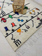 MyTindy Moroccan rug Style Azilal rug 4x8 ft Handmade rug Berber rug, view 4