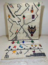MyTindy Moroccan rug Style Azilal rug 4x8 ft Handmade rug Berber rug, view 6