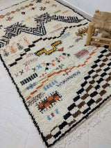 MyTindy Moroccan rug Style Azilal rug 4x8 ft Handmade rug Berber rug, view 2