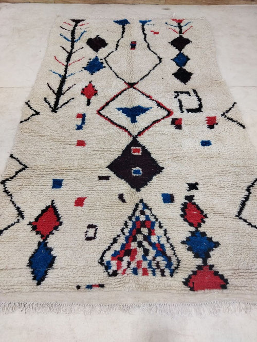 MyTindy Moroccan rug Style Azilal rug 4x8 ft Handmade rug Berber rug