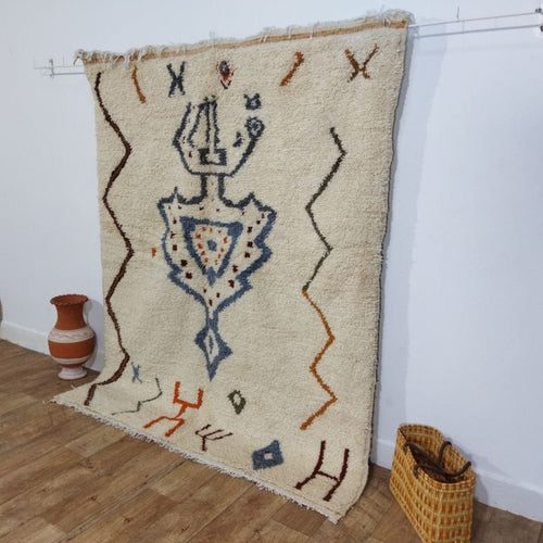 MyTindy Moroccan rug Style Azilal rug 5x6 ft Handmade rug Berber rug