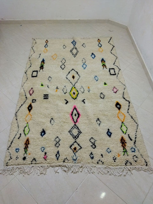 MyTindy Moroccan rug Style Azilal rug 5x7 ft Handmade rug Berber rug
