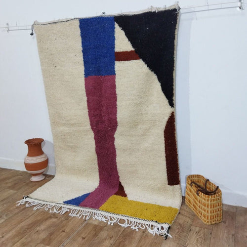 MyTindy Moroccan rug Style Azilal rug 5x7 ft Handmade rug Berber rug