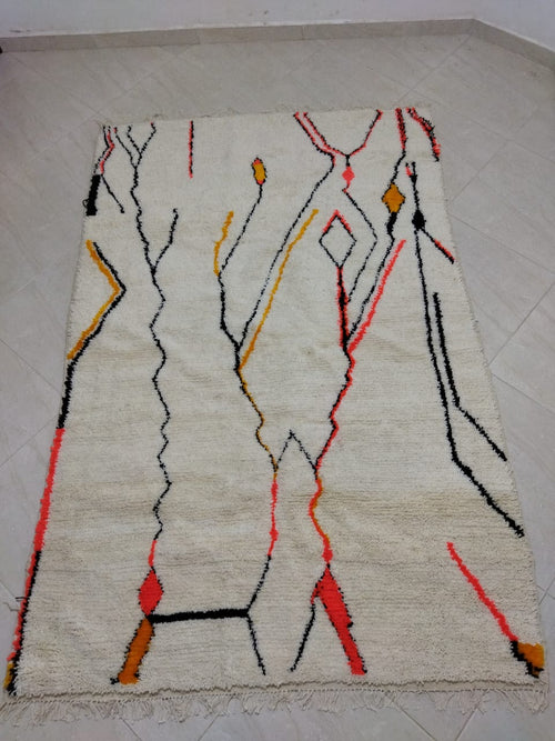 MyTindy Moroccan rug Style Azilal rug 5x7 ft Handmade rug Berber rug