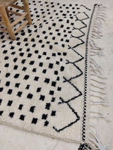 MyTindy Moroccan rug Style Beni ourain rug 5x8 ft Handmade rug Berber rug, view 2