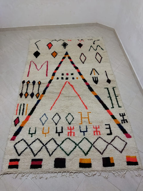 MyTindy Moroccan rug Style Azilal rug 5x8 ft Handmade rug Berber rug