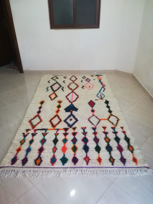 MyTindy Moroccan rug Style Azilal rug 5x8 ft Handmade rug Berber rug