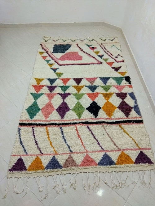 MyTindy Moroccan rug Style Azilal rug 5x8 ft Handmade rug Berber rug