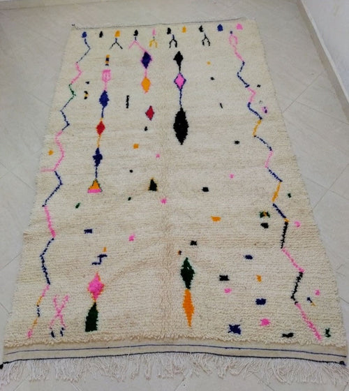 MyTindy Moroccan rug Style Azilal rug 5x8 ft Handmade rug Berber rug