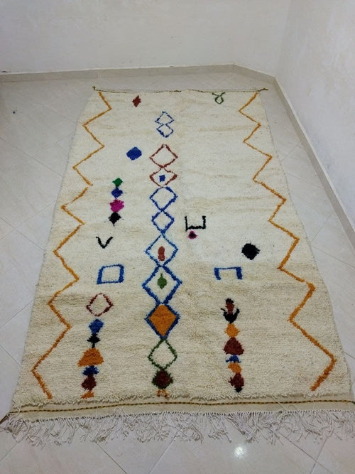 MyTindy Moroccan rug Style Azilal rug 5x8 ft Handmade rug Berber rug