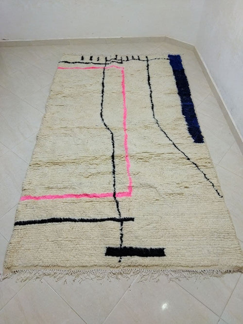 MyTindy Moroccan rug Style Azilal rug 5x8 ft Handmade rug Berber rug
