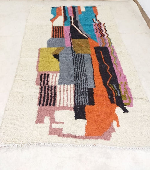 MyTindy Moroccan rug Style Azilal rug 5x8 ft Handmade rug Berber rug