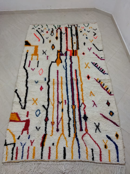 MyTindy Moroccan rug Style Azilal rug 5x8 ft Handmade rug Berber rug