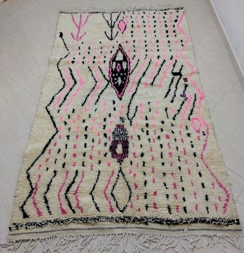 MyTindy Moroccan rug Style Azilal rug 5x8 ft Handmade rug Berber rug