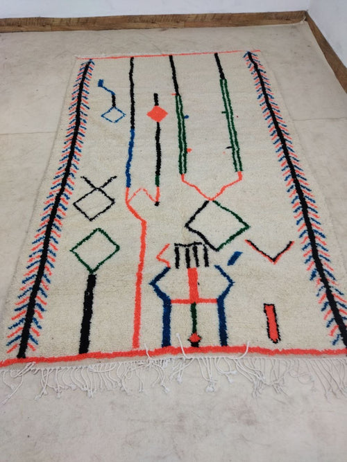 MyTindy Moroccan rug Style Azilal rug 5x8 ft Handmade rug Berber rug