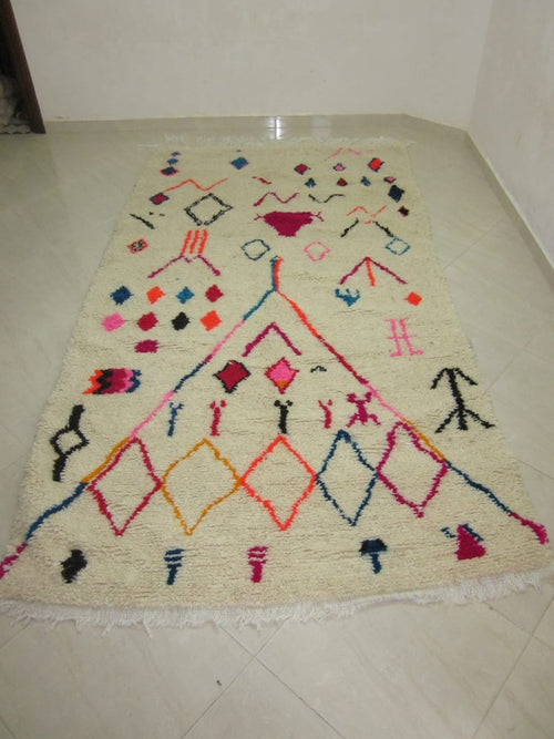 MyTindy Moroccan rug Style Azilal rug 5x9 ft Handmade rug Berber rug