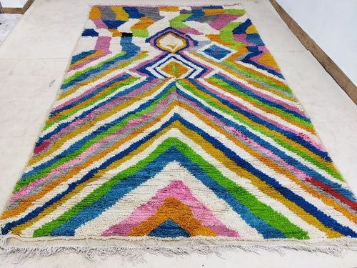 MyTindy Moroccan rug Style Azilal rug 6x10 ft Handmade rug Colorful Area Rug