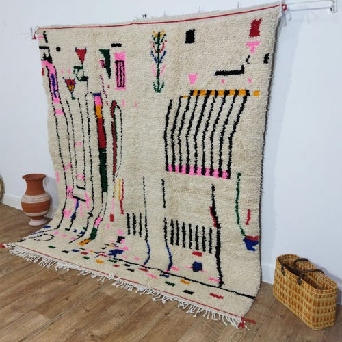 MyTindy Moroccan rug Style Azilal rug 6x7 ft Handmade rug Berber rug