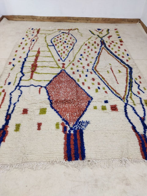 MyTindy Moroccan rug Style Azilal rug 6x8 ft Handmade rug Berber rug