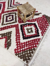 MyTindy Moroccan rug Style Red Azilal rug 4x8 ft Handmade rug Berber rug, view 3