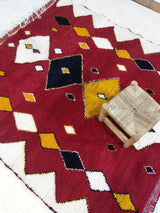 MyTindy Moroccan rug Style Red Azilal rug 5x6 ft Handmade rug Berber rug, view 2