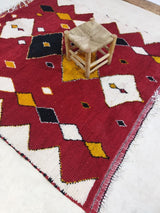 MyTindy Moroccan rug Style Red Azilal rug 5x6 ft Handmade rug Berber rug, view 3
