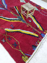 MyTindy Moroccan rug Style Red Azilal rug 6x10 ft Handmade rug Berber rug, view 4