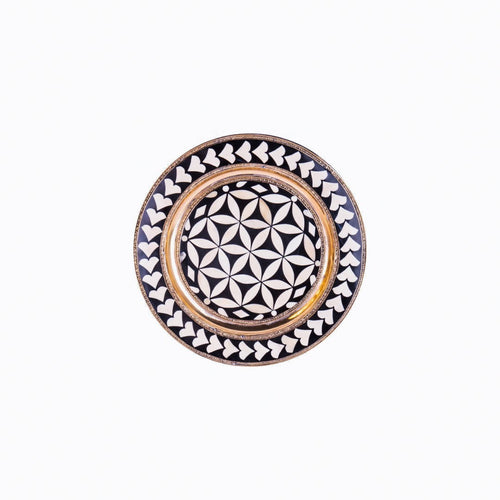 MyTindy Moroccan Serving Plate Made with Copper Bones and Resin